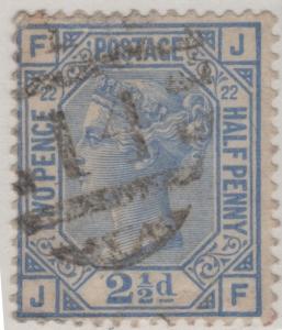 82 SG157 Plate 22  2 1/2d J-F