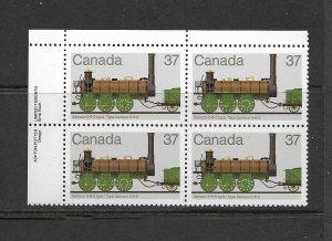 CANADA - 1983 CANADIAN LOCOMOTIVES UPPER LEFT PB - SCOTT 1001 - MNH