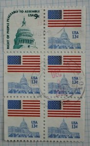 US Sc# 1623c Booklet Pane Used 