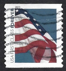 United States #4489 Forever (44¢) Flag (2011). Coil. Perf 11 vert. Used