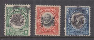 CANAL ZONE, 1912 reading up, 1c., 5c., used, 2c., lhm. Scott's 38, 39, 40