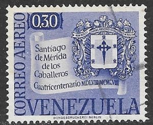 VENEZUELA 1958 30c Arms of Merida Airmail Sc C679 VFU