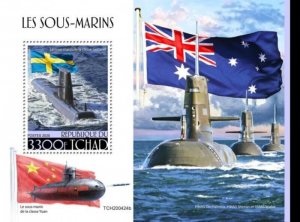 Chad - 2020 Submarines & Flags - Stamp Souvenir Sheet - TCH200424b