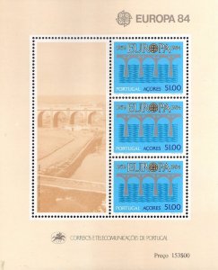 Portugal Azores 1984 MNH Stamps Souvenir Sheet Scott 344a Europa CEPT Bridge