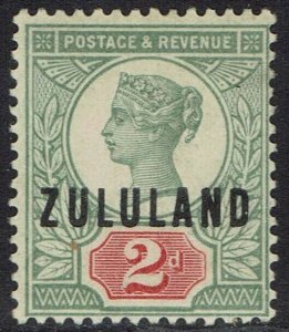 ZULULAND 1888 QV GB OVERPRINTED 2D