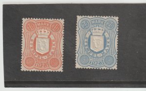 Germany Mecklenburg 10 & 20 Mark 1923 MLH Revenue Stempelmarke Fiscal Stamps