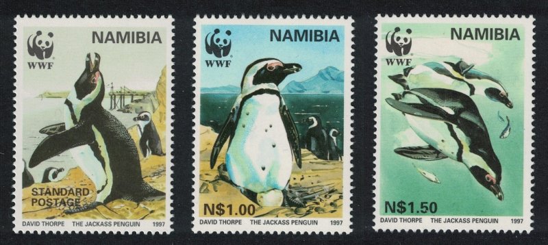 Namibia Birds WWF Jackass Penguins 3v 1997 MNH SG#713-716