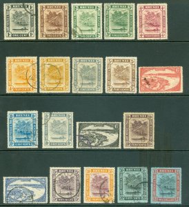 SG 60-78 Brunei 1924 set of 19. 1c-$1 fine to very fine used. 50c value has...