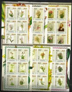 K6 -6pcs Nature - Plants Flowers Orchhids imp. 2017 Private Local Issue not MNH