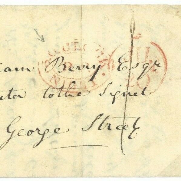 GB SCOTLAND Cover Edinburgh EARLY 1804 Timed Late Mail *5 O'CLOCK NIGHT*  91.4