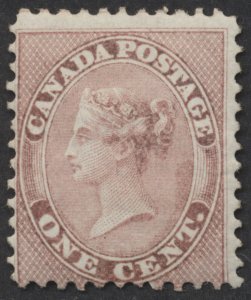 Canada #14 1c Victoria First Cents Mint OG VG-F Hinged