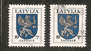 Latvia    Scott   368, 368c  Arms      Used