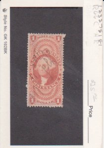 US Scott # R66c Used $1 Red Conveyance Revenue Issue Very Fine Catalogue $28.00