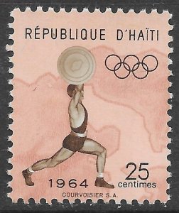 Haiti Scott 511 MLH 25c Olympics Issue of 1964, Weightlifting