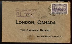 ? WOODSTOCK, N.B. Registered h/s + RPO's 1935 cover Canada