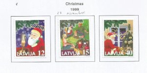 LATVIA - 1999 - Christmas - Perf 3v Set - Mint Lightly Hinged