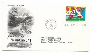 US 1527 10c Expo '74 Spokane World's Fair on FDC Artcraft Cachet ECV $5.00