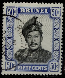 BRUNEI QEII SG110, 50c black & ultramarine, FINE USED.