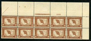 UNITED STATES 10c LOUISIANA PURCHASE PLATE BLOCK(10) MINT NH SLIGHT SEPARATION 