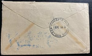 1938 Vavau Tonga Toga Cover To Chicago MI USA Via Suva Fiji