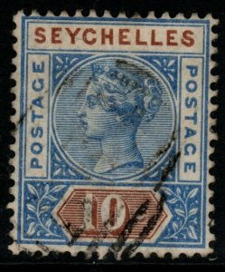 SEYCHELLES SG4 1890 10c ULTRAMARINE & BROWN DIE I USED