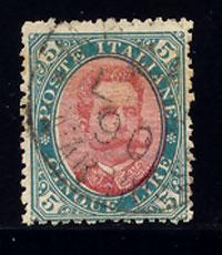 ITALY Scott #57, Sassone #49, Used, Cat. $1,875.00