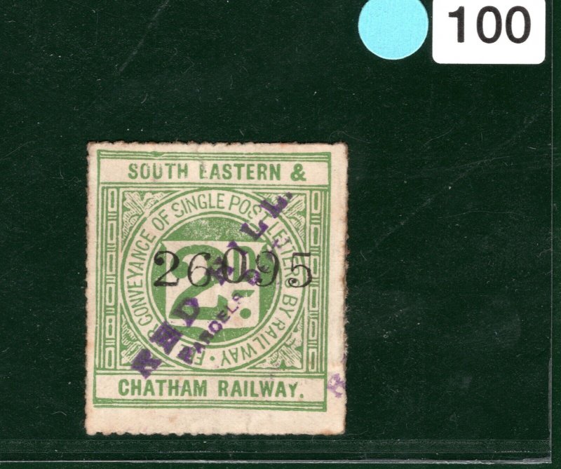 GB Kent SE&CR RAILWAY Letter Stamp 2d Super *RED HILL* STATION PARCELS SBW100
