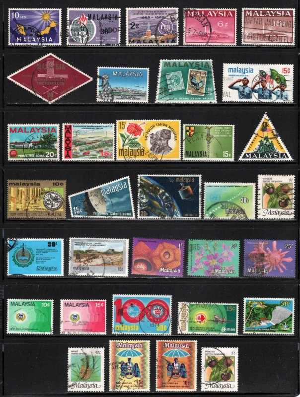 Malaysia ~ Group of 61 Different Stamps ~ Used, MX