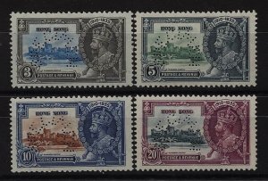 HONG KONG 1935 KGV Silver Jubilee set SPECIMEN. SG133-36s cat £500. Rare genuine