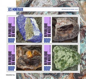 NIGER - 2020 - Minerals - Perf 4v Sheet - Mint Never Hinged