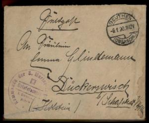 German 1919 Freikorps 3. Marine Grenzschutz Ost Beuthen Poland Feldpost Co 87443