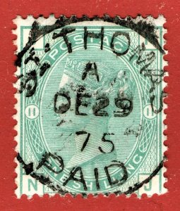 [sto485] GB 1875 SG#150 1/- Green Pl11 very fine used ABROAD with St Thomas cds