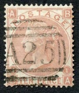 Malta SG72 10d Pale red-brown Very Fine used Cat 130 pounds