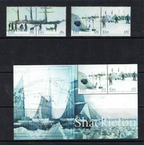 Ireland: 2004 50th Anniversary Shackleton's Antarctic Expedition, MNH Set + M/S