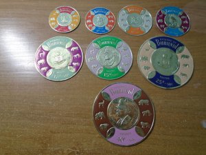 Burundi  #  B15-22  Coins     Embossed on foil