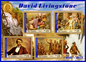 Stamps.  David Livingstone, animals  2019 year 1+1 sheets perforated