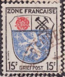 Germany -French Occupation 1945 -  4N7 Used