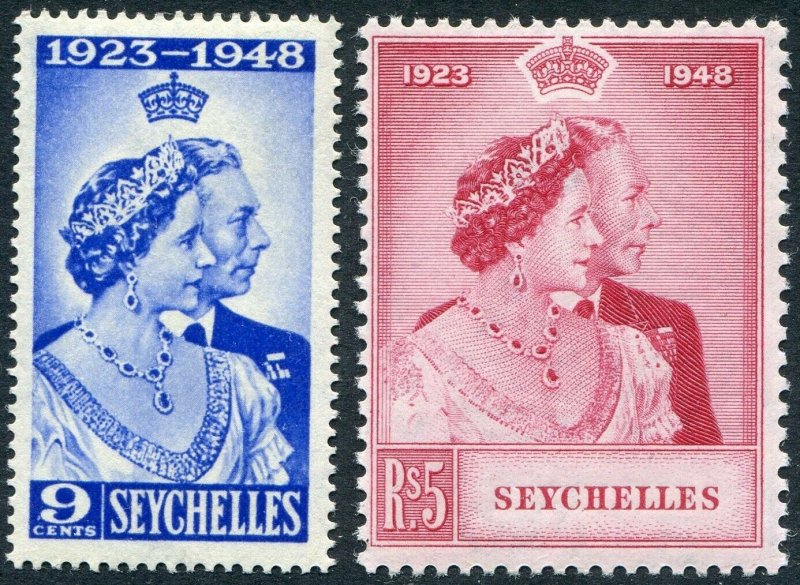 SEYCHELLES-1948 Royal Silver Wedding Set Sg 152-153 UNMOUNTED MINT V48964