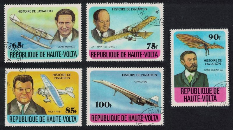 Upper Volta Aviation History 5v CTO 1978 CTO SG#475-479