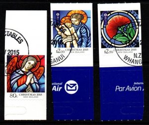 NEW ZEALAND SG3739/41 2015 CHRISTMAS FROM BOOKLET  USED