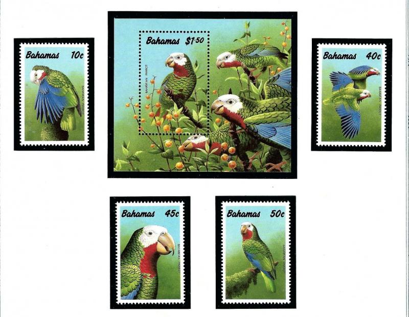 Bahamas 700-04 MNH 1990 Parrots