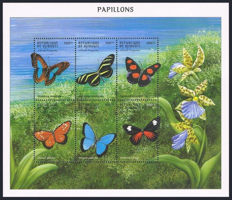 Djibouti 797 af, 798-799 sheets,MNH. Butterflies 2000.