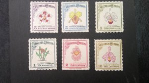 Colombia 1947 Orchids Scott# 546-551 VF-XF MNH complete set of 6
