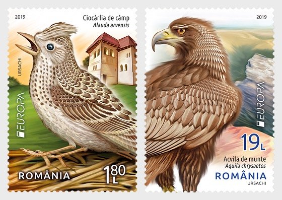 2019 Romania Birds Europa (2) (Scott NA) MNH