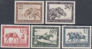 AUSTRIA Sc# B179-83 CPL MNH VARIOUS RACE HORSES