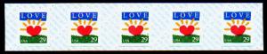 2813b LOVE SUNRISE PNC PLATE STRIP #B1 XF MNH 