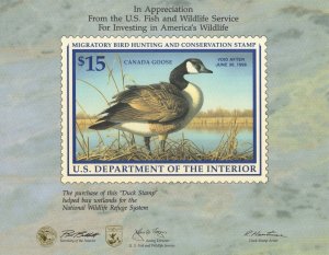 RW64 Federal Duck Stamp Appreciation Card. No Stamps.   #02 RW64Appns