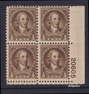 BOBPLATES #704 Washington Lower Right Plate Block 20605 F-VF NH SCV=$10 *