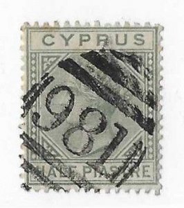 Cyprus Sc #19 1/2p green used with '981' cancel VF