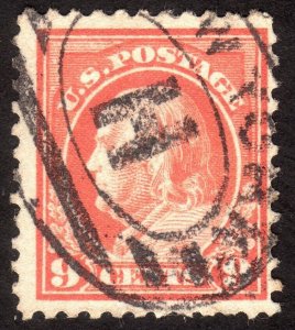 1917, US 9c, Franklin, Used, Sc 509